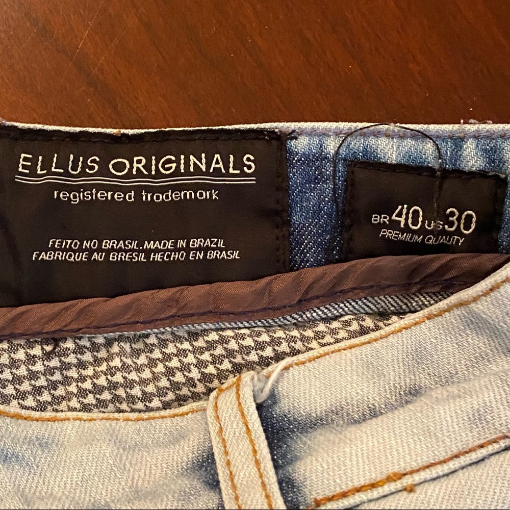 Ellus Originals Brazil Distressed Light Denim Short Size 30 View 2